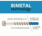 TXA [CP] Anclaje de fijación directa en hormigón Bimetal (cuerpo inoxidable A4 y punta de acero al carbono). Homologado ETE Opt.1. Cabeza avellanada