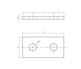 UN-PX [CP] Accesorios para perfiles Indextrut. Placa de unión Indextrut