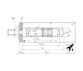 ZA-ES [CP] Anclaje de zamak para cargas medias-altas en materiales macizos o huecos. Espárrago