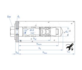 ZA-TO [CP] Anclaje de zamak para cargas medias-altas en materiales macizos o huecos. Tornillo