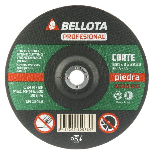 Disco abrasivo profesional para corte piedra, espesor 3 mm y Ø 230 mm / 50302230