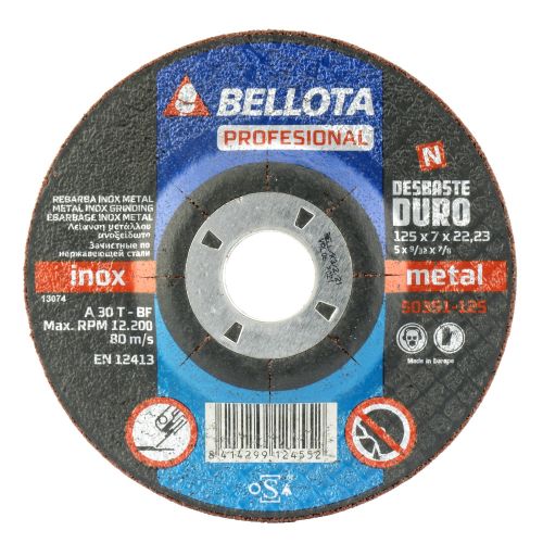 Disco abrasivo profesional para desbaste inox-metal, duro 7 mm y Ø 125 mm / 50351125