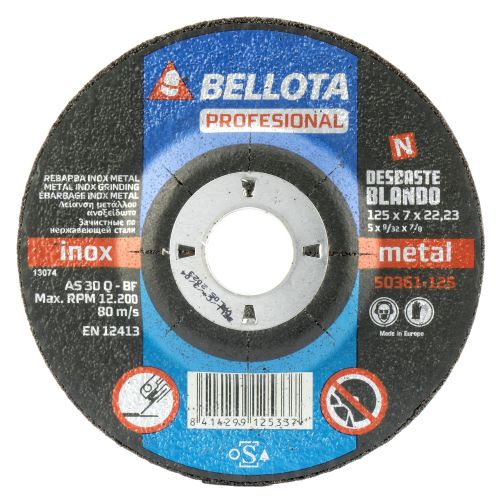 Disco abrasivo profesional para desbaste inox-metal, blando 7 mm y Ø 125 mm / 50361125