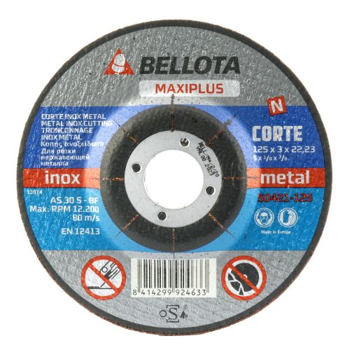 Disco abrasivo maxiplus para corte inox-metal, espesor 3 mm y Ø 125 mm / 50421125