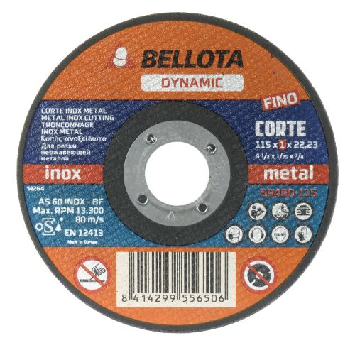 Disco abrasivo dynamic para corte inox-metal, espesor extra fino 1 mm y Ø 115 mm / 50400115
