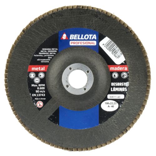 Disco de láminas base cóncava de fibra de vidrio para desbaste madera-metal, grano A 40 y Ø 180 / 5061140