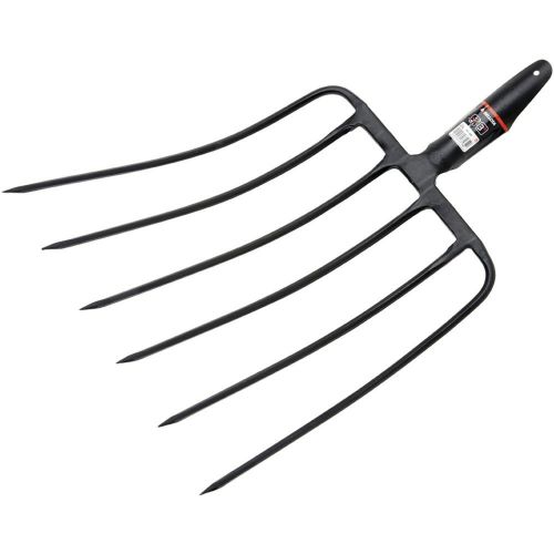 Horca forjada de 6 púas para recoger heno y estiércol / 9016