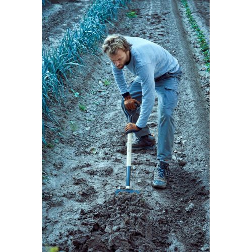 Horca de jardín, dientes forjados y planos para remover y cavar la tierra. Mango de anilla metálica, madera certificada / 9114A