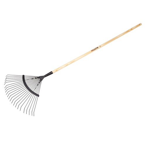 Escoba púas redondas para la limpieza de suelos de gravilla con  mango madera FSC / 3040CM
