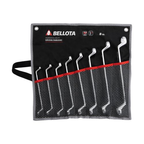 Juego bolsa de llaves estrella acodadas forjadas en acero CrV para apriete y ajuste / 6492BS