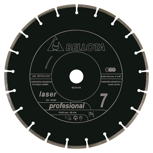 Disco diamante segmentado para materiales abrasivos Pro7 corte seco / 50706