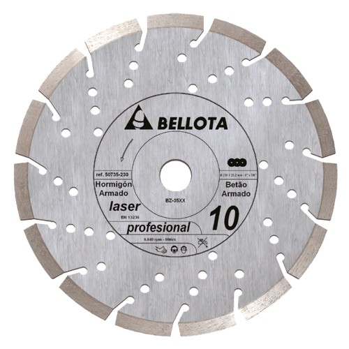 Disco diamante segmentado para hormigón armado Pro+ corte seco / 50735
