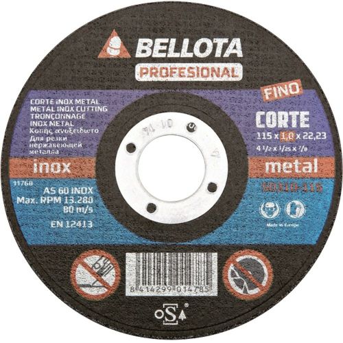 Disco abrasivo profesional fino para corte inox-metal, 1-1,9 mm / 50300
