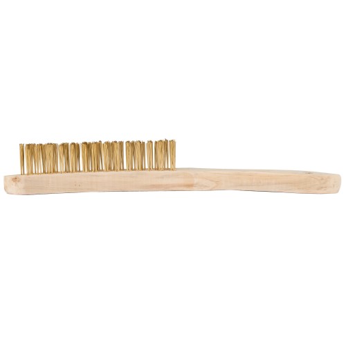 Cepillo manual con mango de madera, alambre de acero latonado recto / 50801