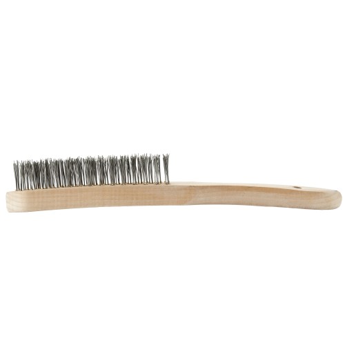 Cepillo manual con mango de madera, alambre de acero inoxidable recto / 50802