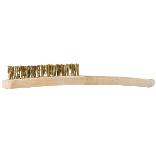 Cepillo manual con mango de madera, alambre de latón ondulado / 50803