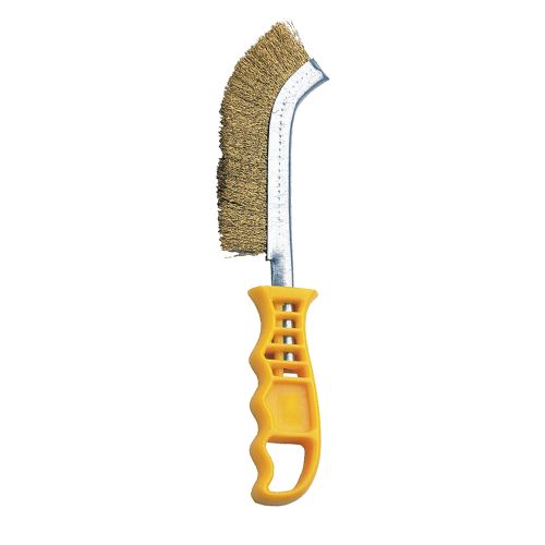 Cepillo manual con mango de plástico, alambre de latón ondulado / 50806L
