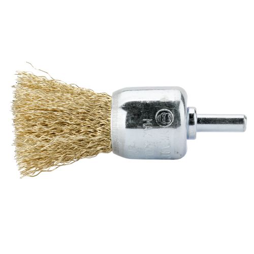 Cepillo brocha con perno, alambre de acero latonado ondulado / 50809