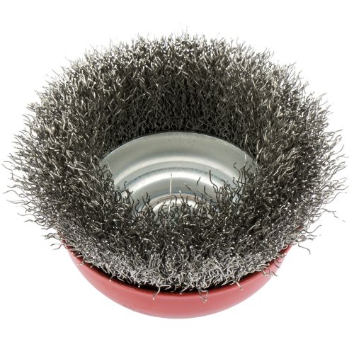 Cepillo de taza, alambre de acero inoxidable ondulado / 50812I