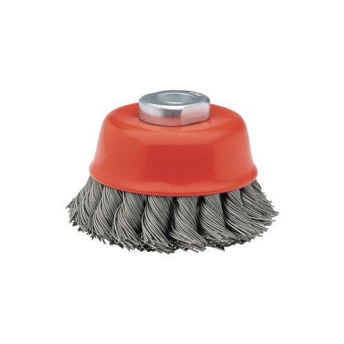 Cepillo de taza para altas revoluciones, alambre de acero templado y trenzado / 5081465