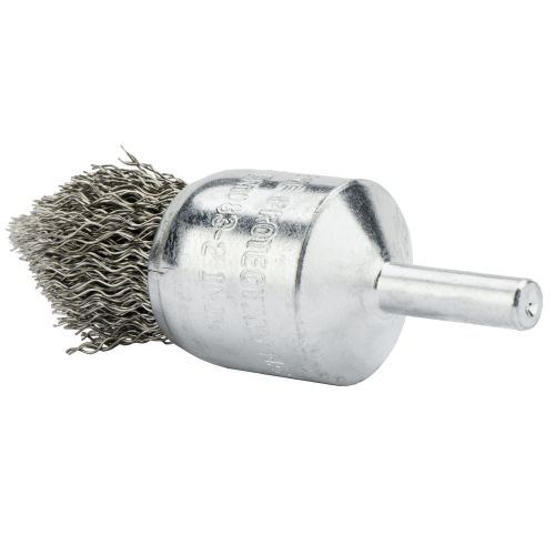 Cepillo brocha punta con perno, alambre de acero inoxidable ondulado / 50818I