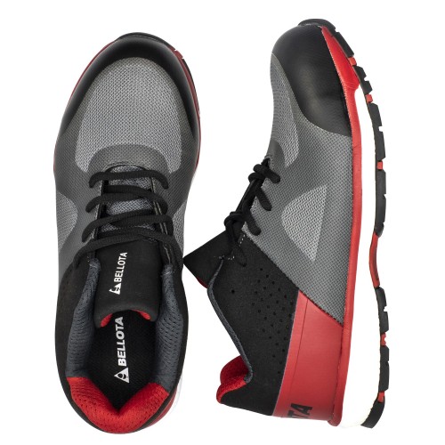 Zapato de seguridad Run S1P Gris Rojo / 72224NB