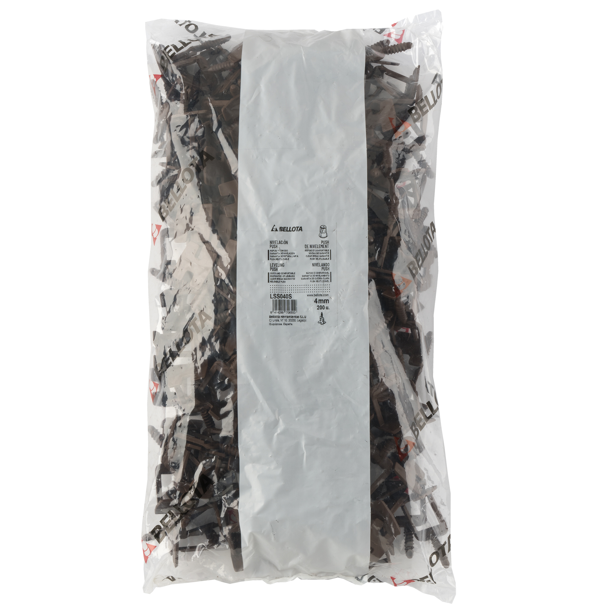 Calzo de nivelación cerámica para sistema Push&Level para cerámica hasta 20 mm de 4 mm - Bolsa 200 unidades / LSS040S