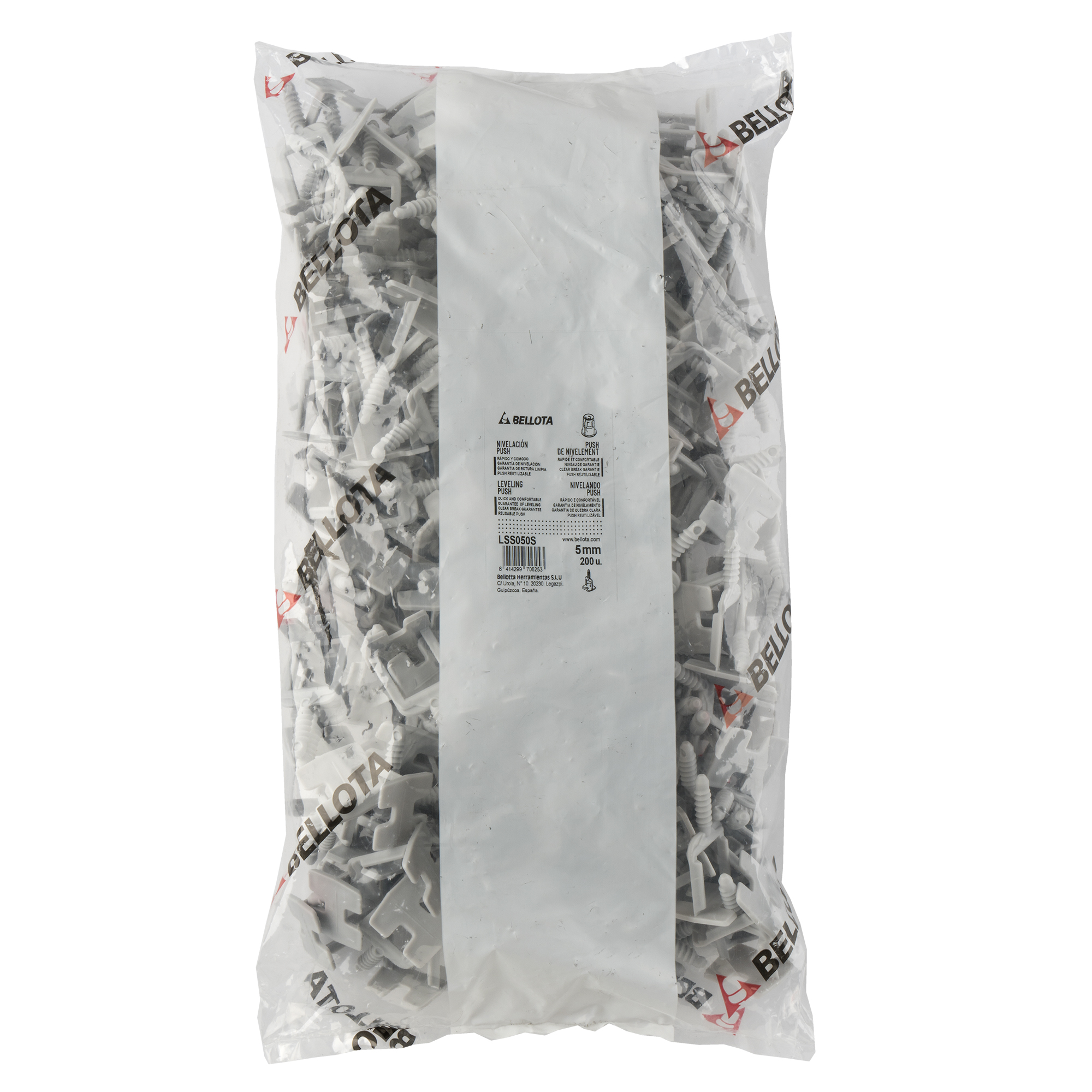 Calzo de nivelación cerámica para sistema Push&Level para cerámica hasta 20 mm de 5 mm - Bolsa 200 unidades / LSS050S