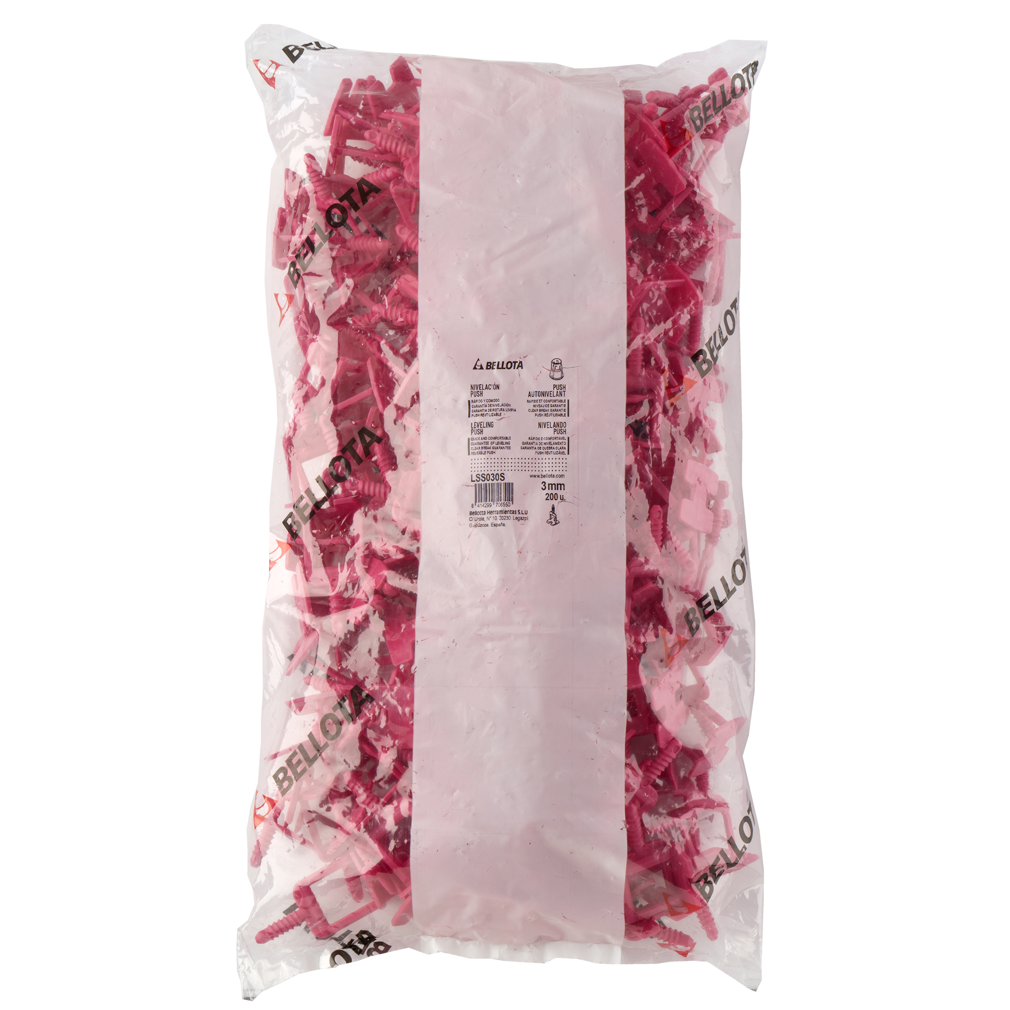 Calzo de nivelación cerámica para sistema Push&Level para cerámica hasta 20 mm de 3 mm - Bolsa 200 unidades / LSS030S