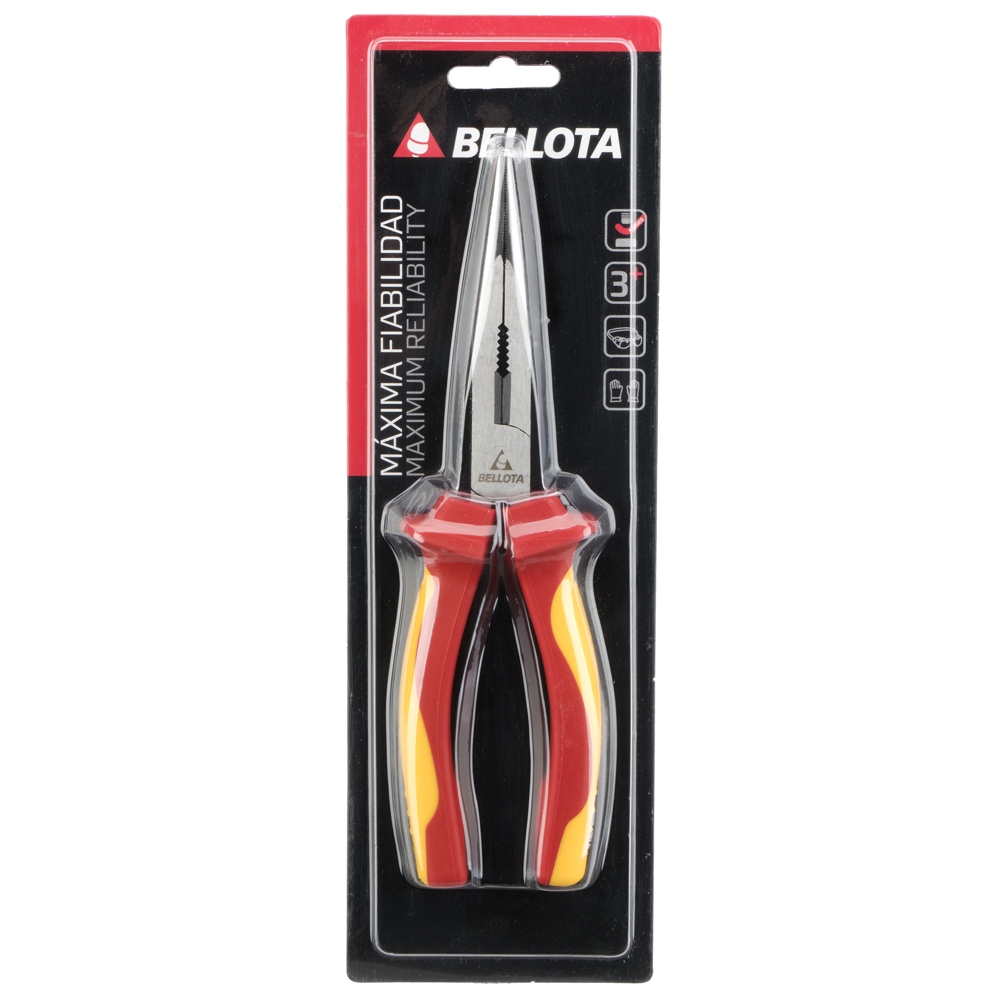 Alicate manipulación aislado con bocas semiredondas rectas de 200 mm para trabajos eléctricos de sujeción con tensión hasta 1.000V / 26120200VDE