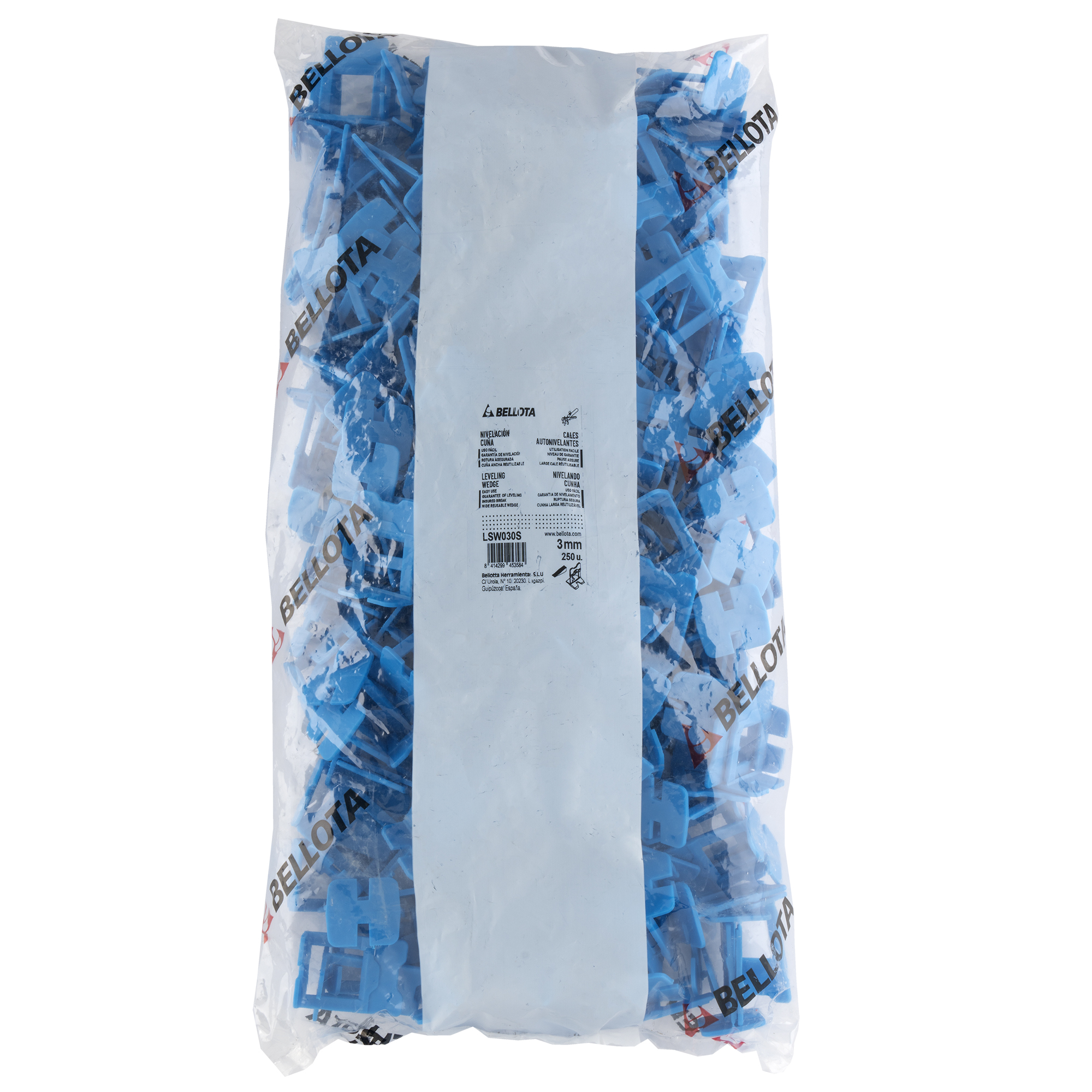 Calzo de nivelación cerámica para sistema cuña para cerámica hasta 20 mm de 3 mm - Bolsa 250 unidades / LSW030S