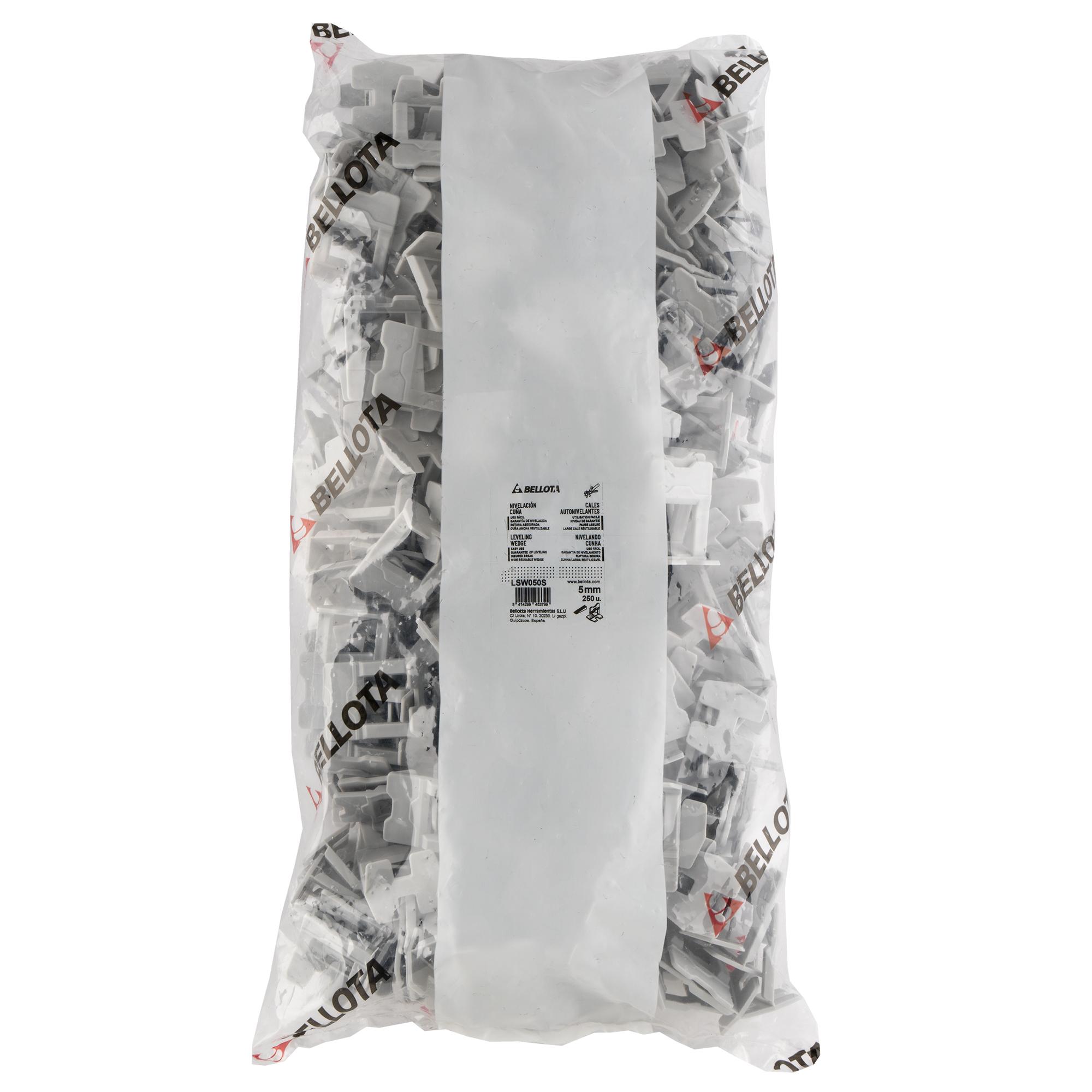 Calzo de nivelación cerámica para sistema cuña para cerámica hasta 20 mm de 5 mm - Bolsa 250 unidades / LSW050S