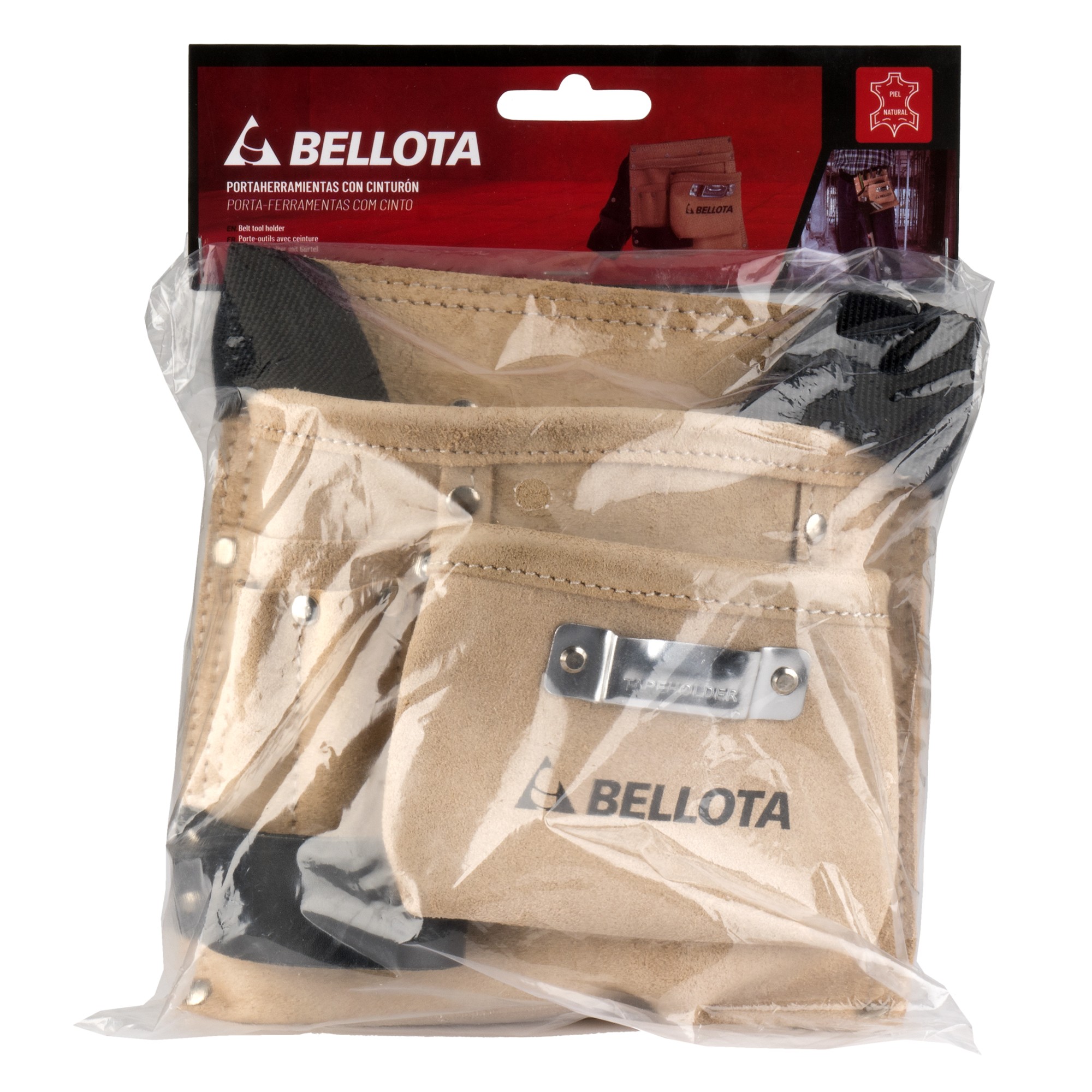 Cinturón porta-herramientas de piel con 3 bolsillos / PC3BOL
