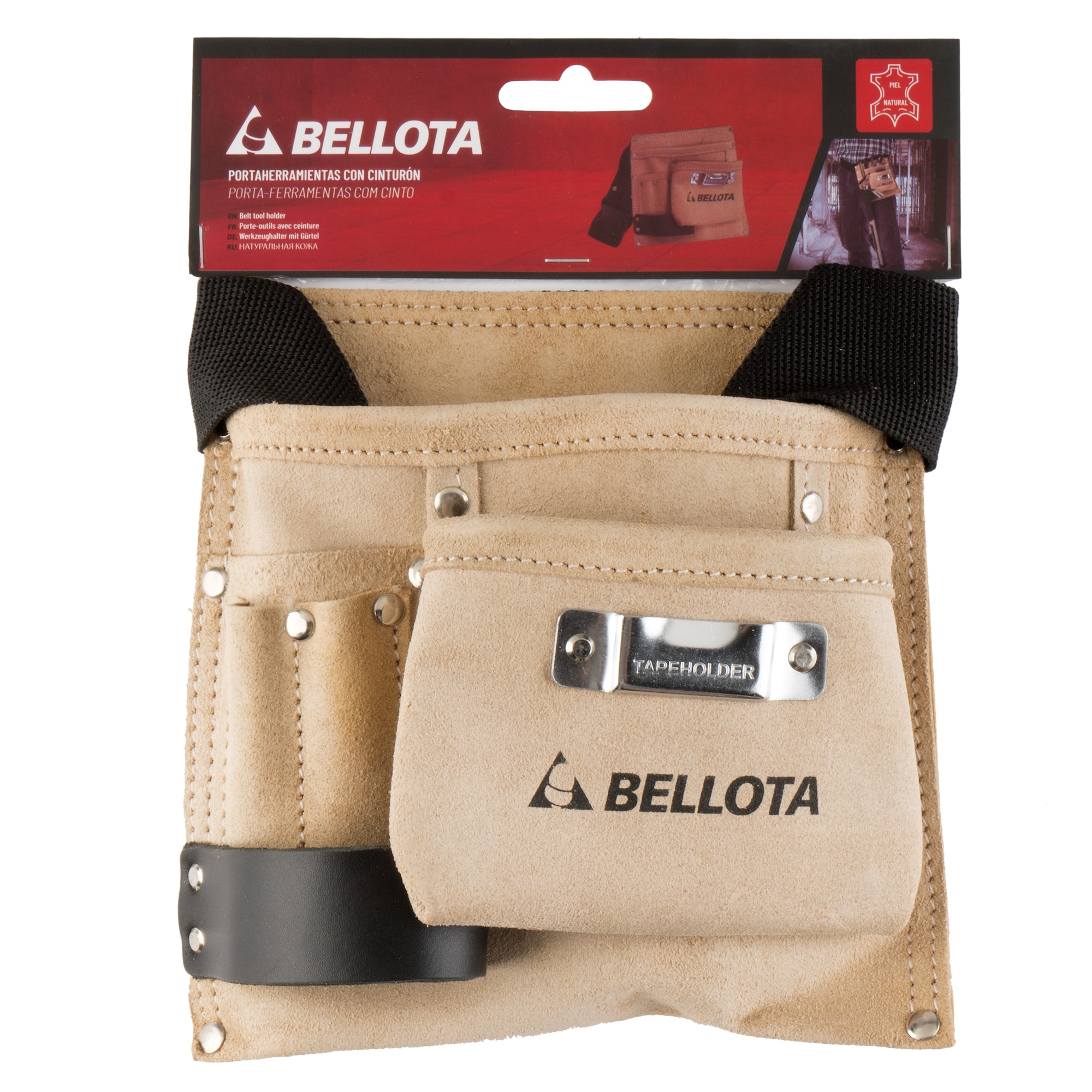 Cinturón porta-herramientas de piel con 3 bolsillos / PC3BOL
