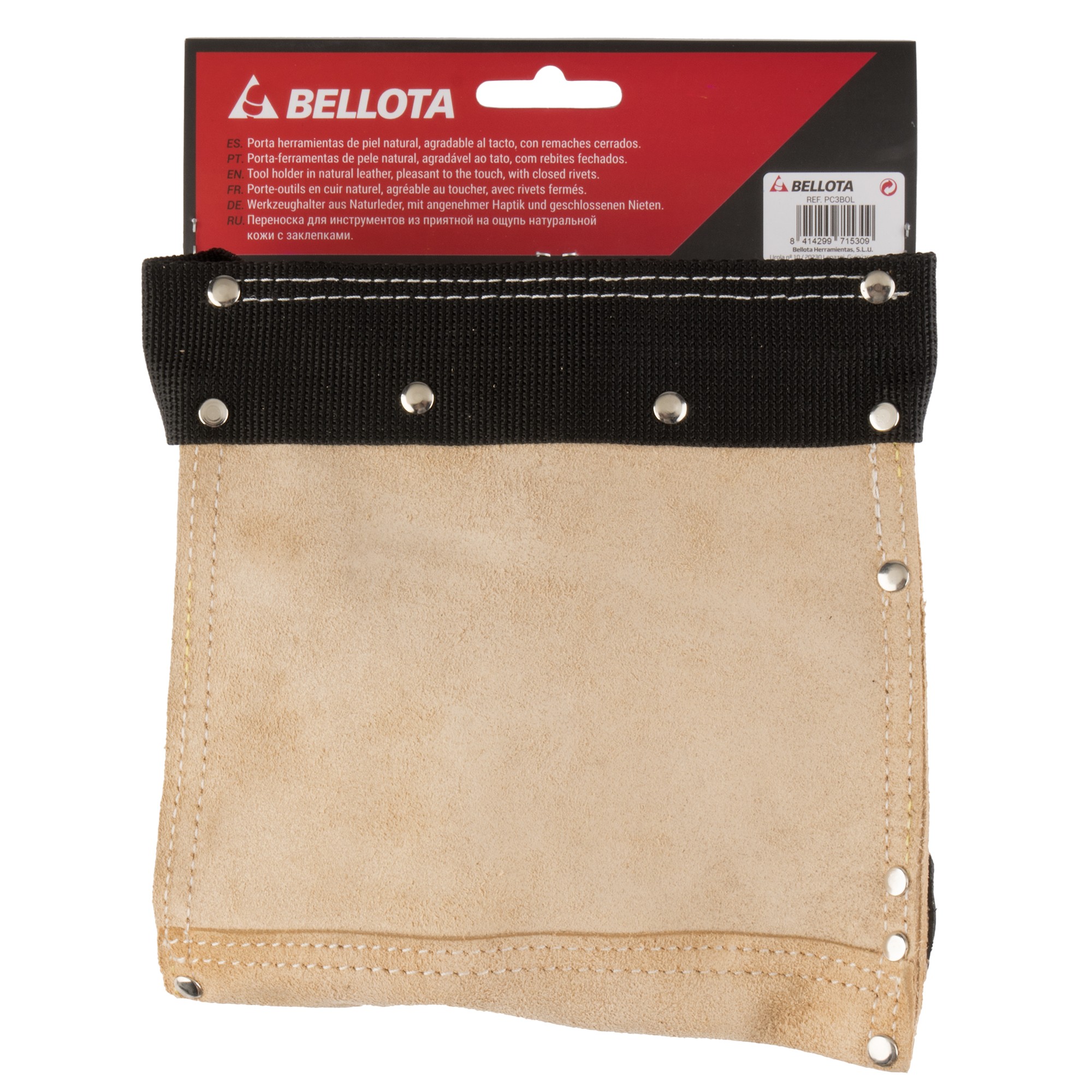 Cinturón porta-herramientas de piel con 3 bolsillos / PC3BOL