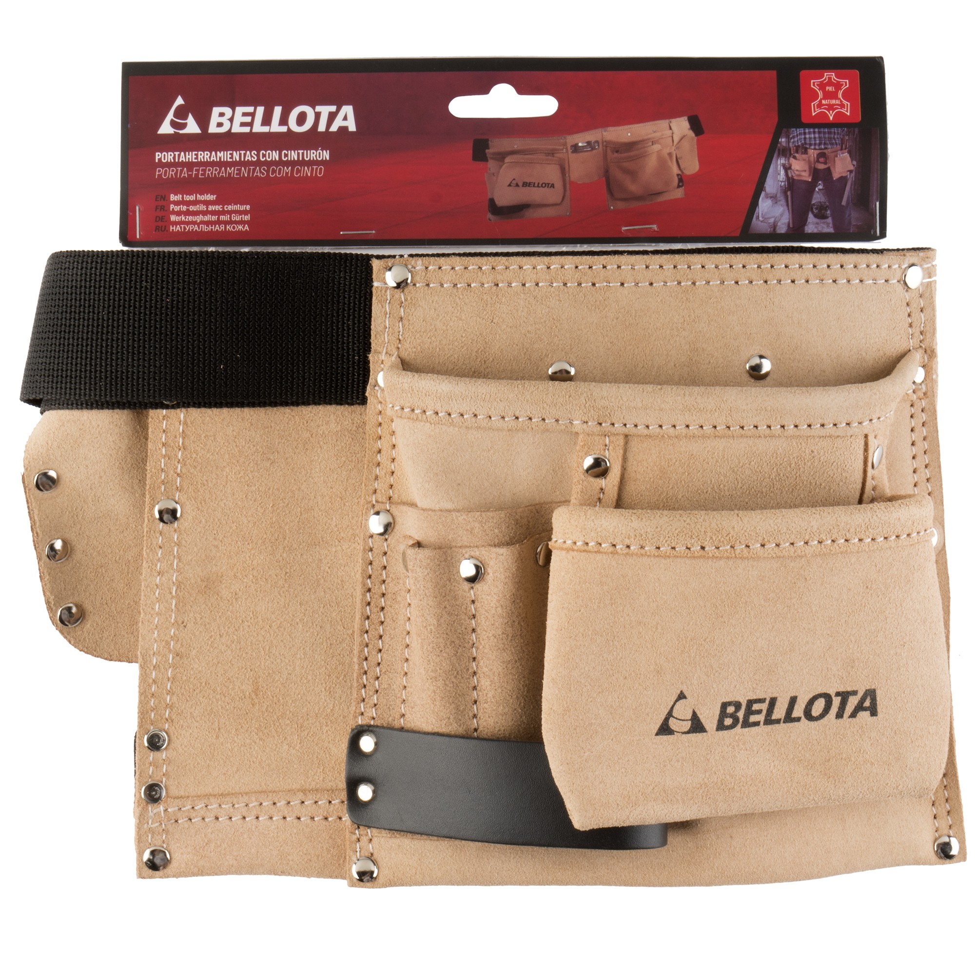 Cinturón porta-herramientas de piel con 6 bolsillos / PC6BOL