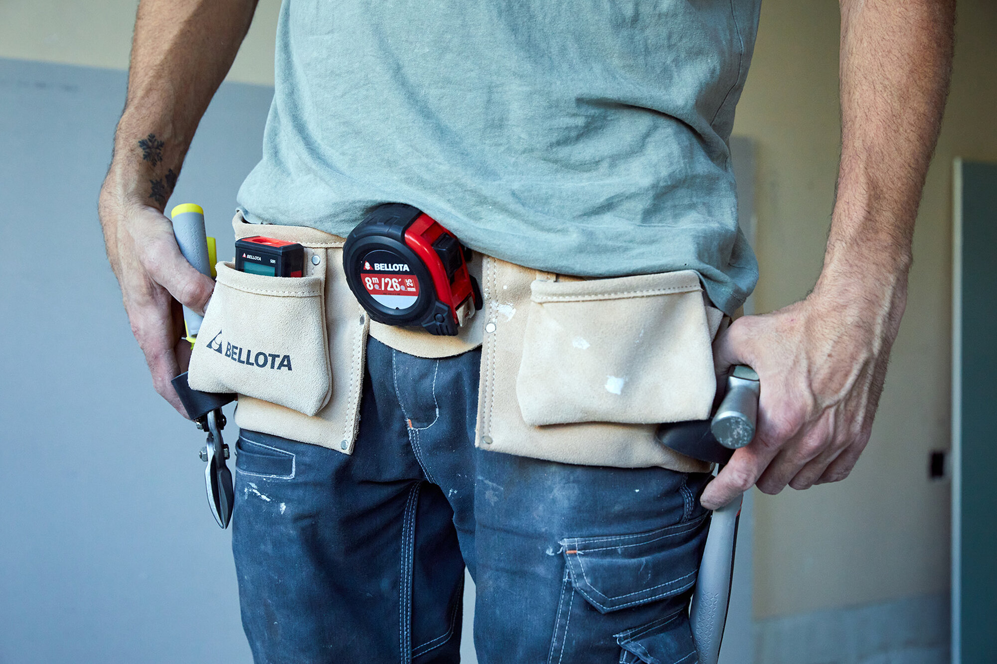 Cinturón porta-herramientas de piel con 6 bolsillos / PC6BOL