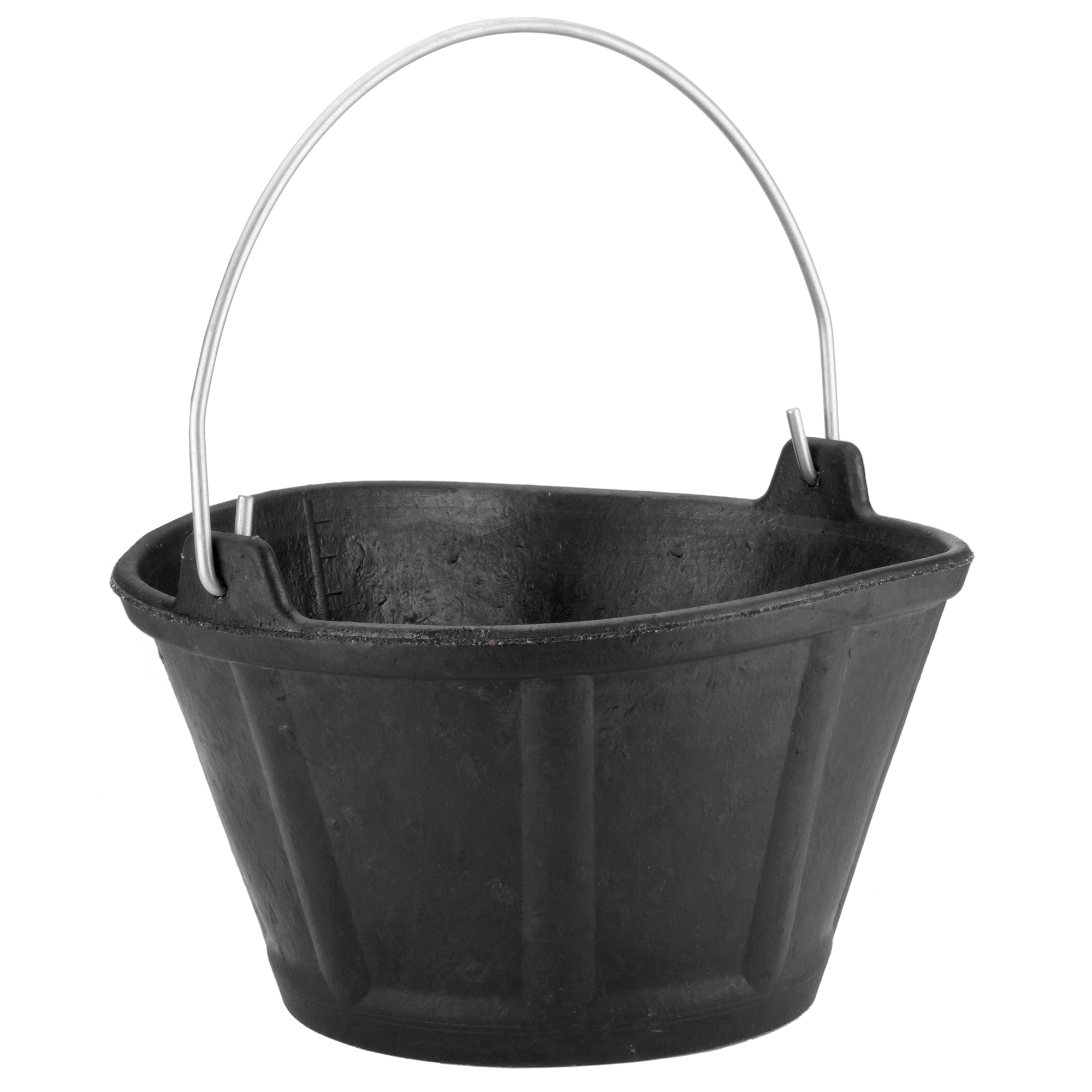 Cubo de caucho italiano 10 litros asa metálica negro / BKC10BM