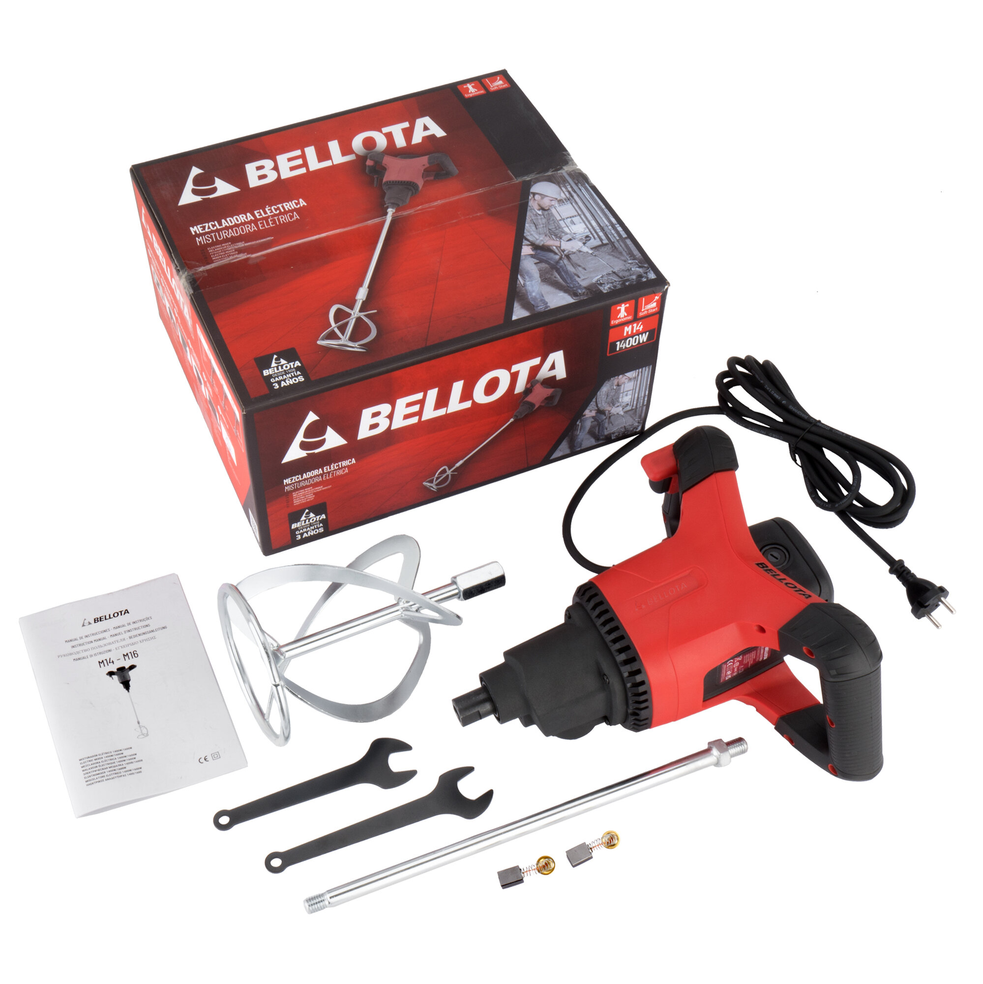 Máquina mezcladora M14 de 1400W 220 v enchufe tipo C-F / M14