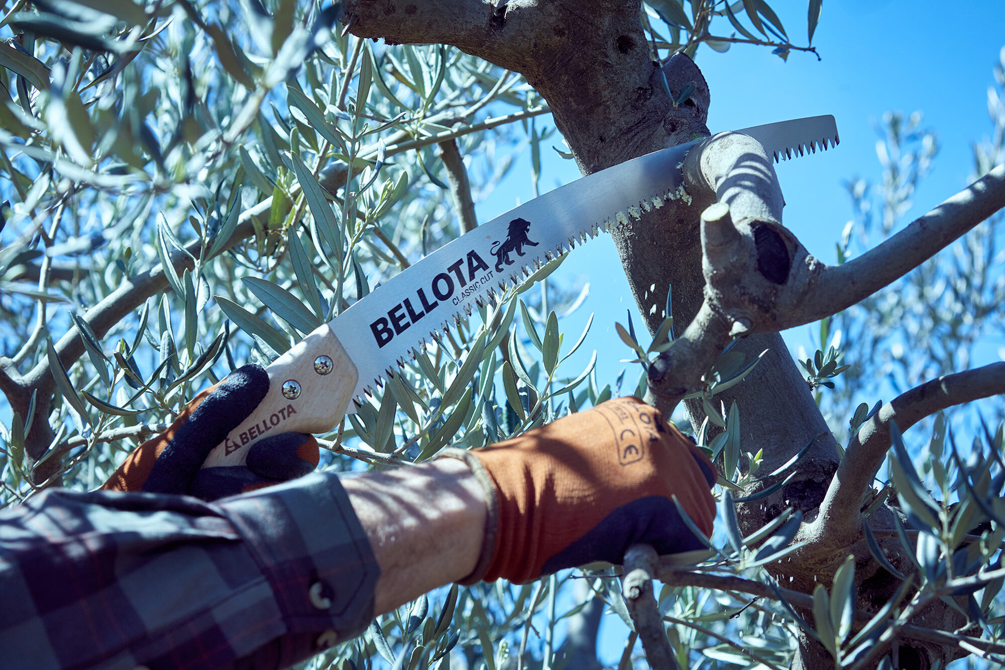 Serrucho León con hoja curva de 13" y mango de madera recto. Incluye funda / 450MR13