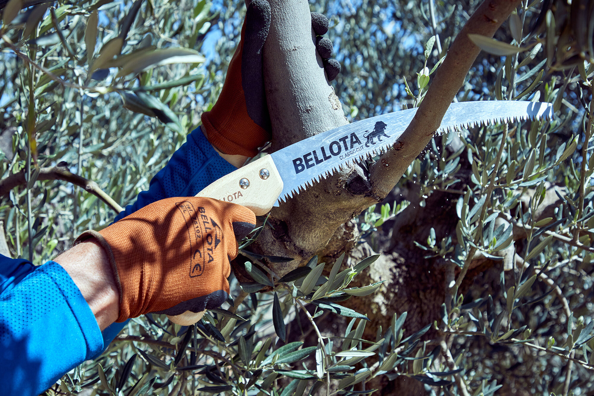 Serrucho León con hoja curva de 11" y mango de maderacurvo. Incluye funda / 450MC11