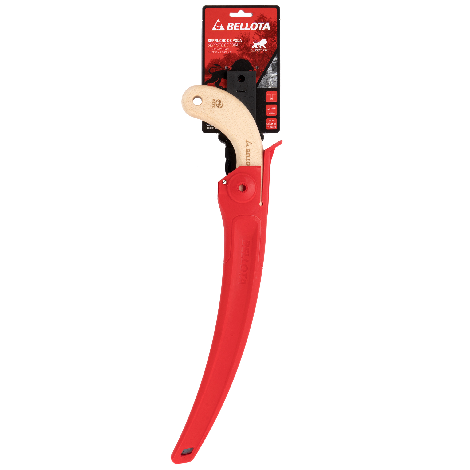 Serrucho León con hoja curva de 13" y mango de maderacurvo. Incluye funda / 450MC13