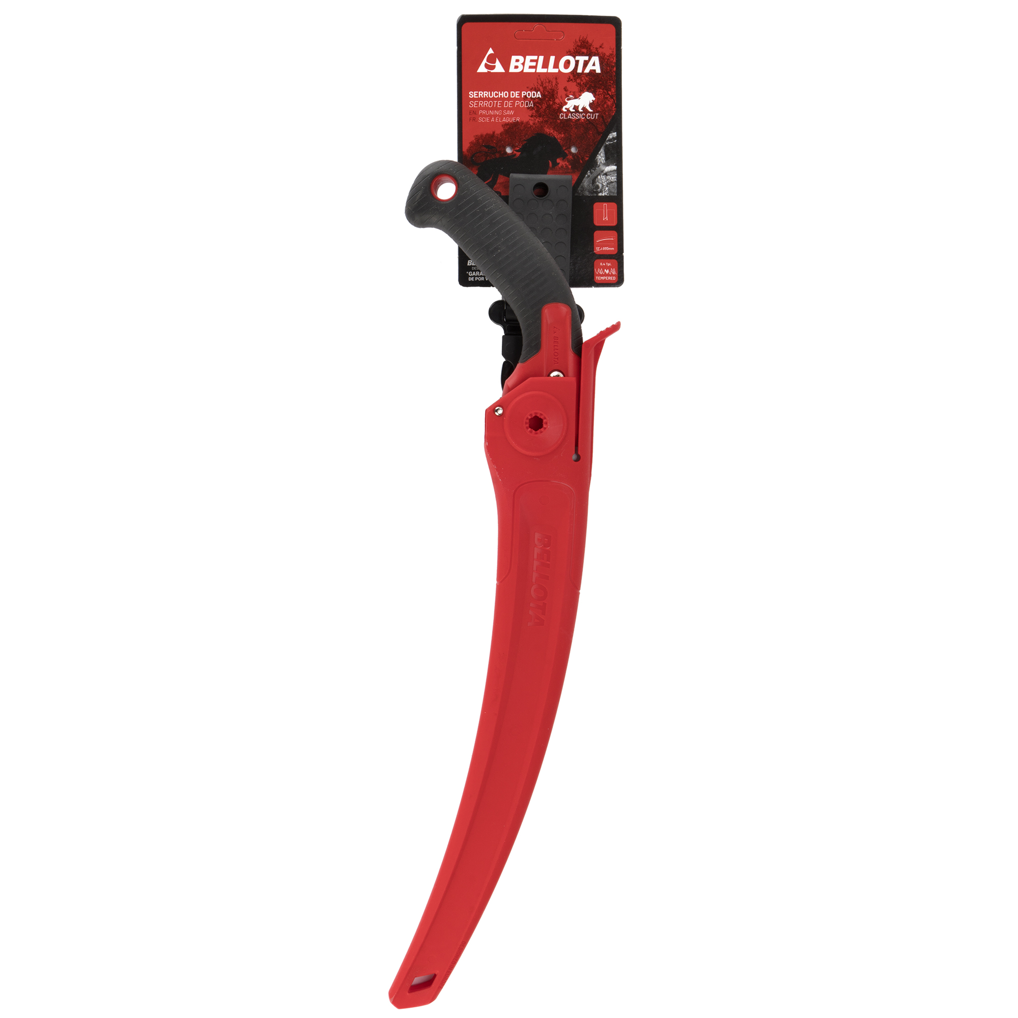 Serrucho León con hoja curva de 13" y mango de bimaterial recto. Incluye funda / 450BIMR13