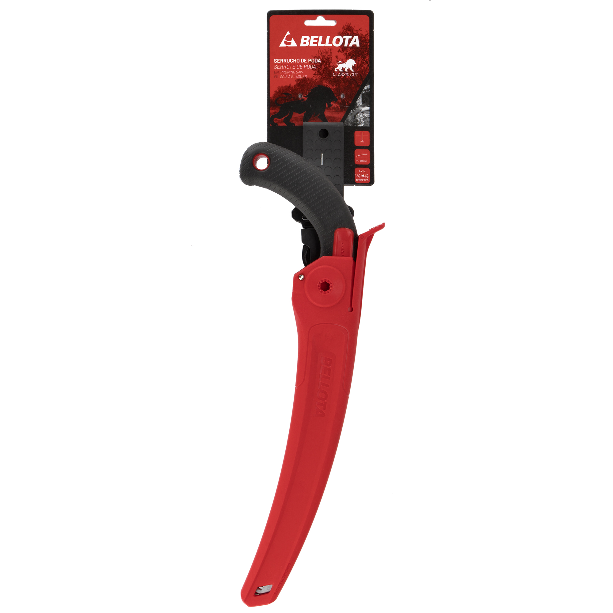 Serrucho León con hoja curva de 11" y mango de bimaterial curvo. Incluye funda / 450BIMC11