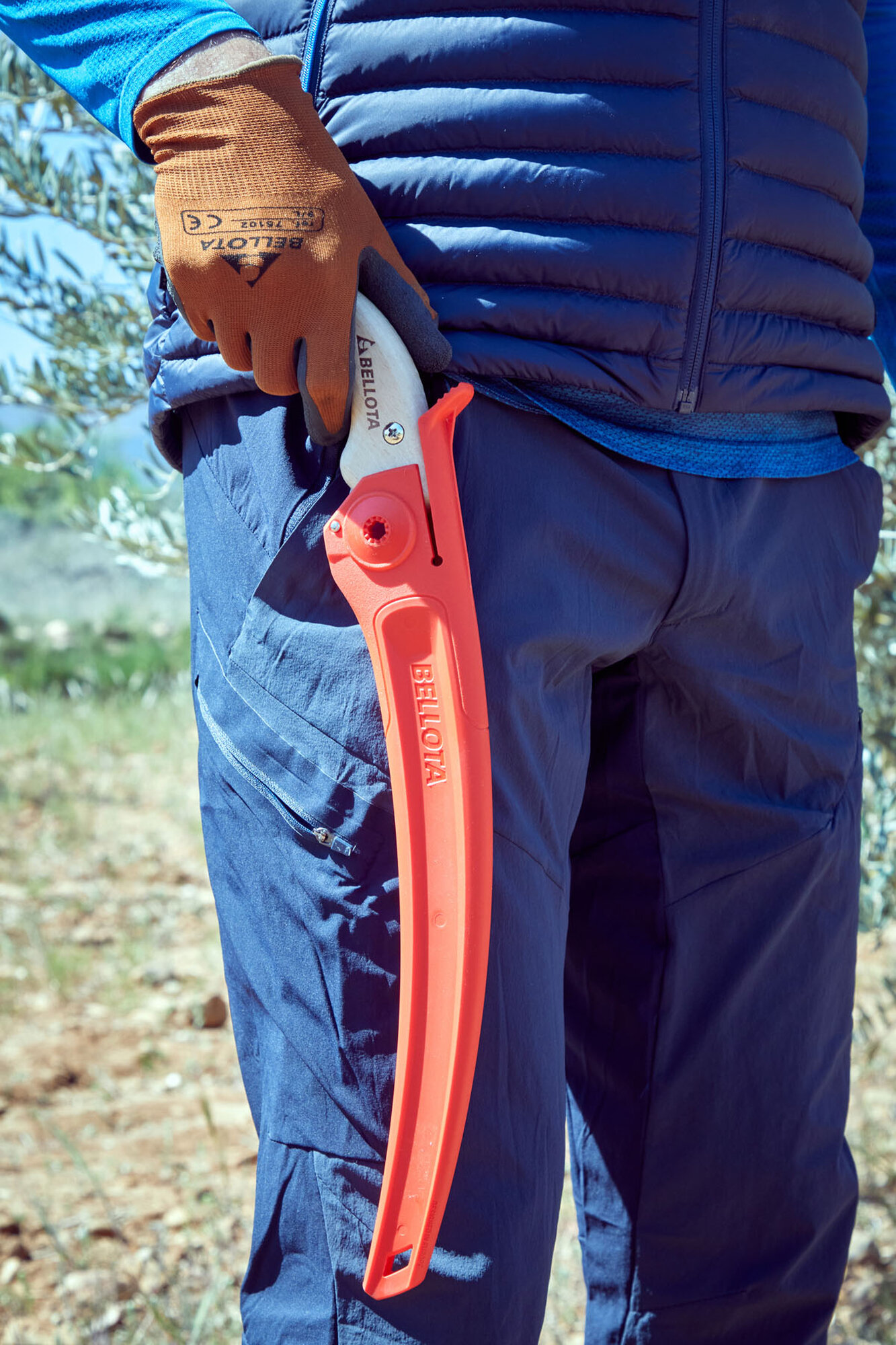 Serrucho Guepardo con hoja curva de 11" y mango de madera recto. Incluye funda / 454MR11