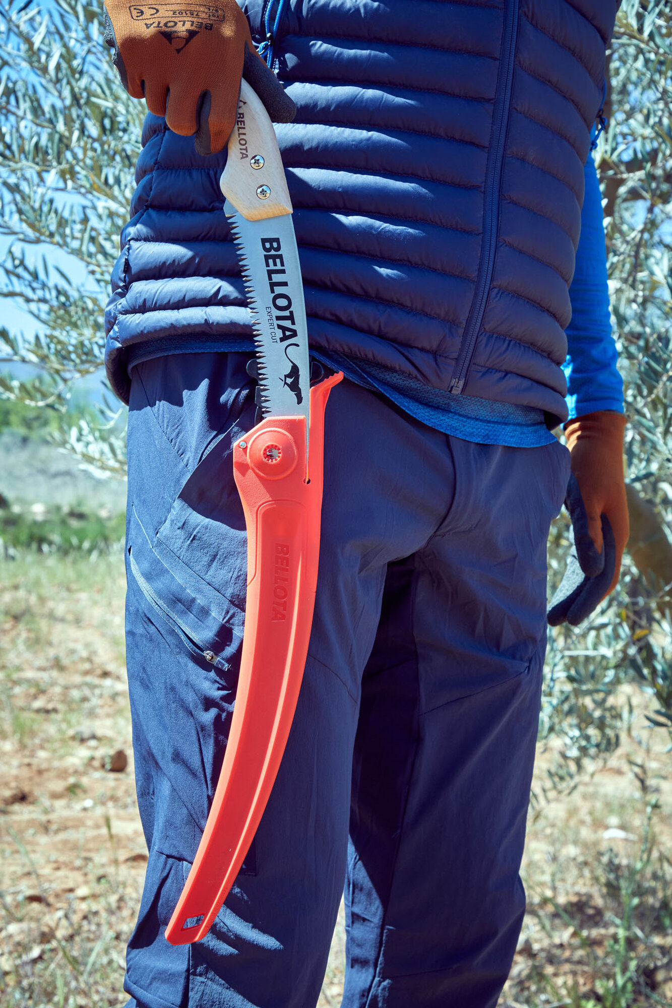 Serrucho Guepardo con hoja curva de 11" y mango de madera recto. Incluye funda / 454MR11