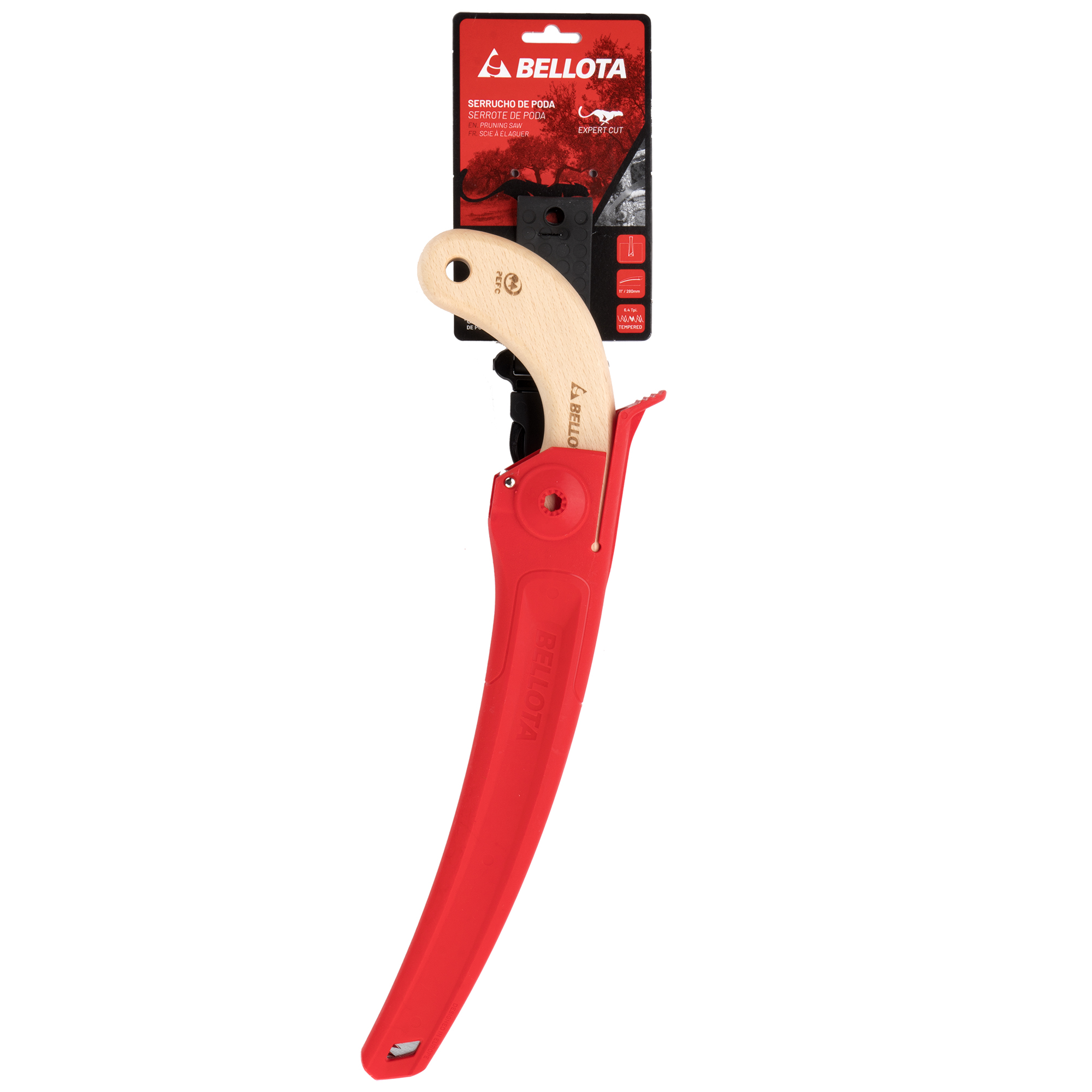 Serrucho Guepardo con hoja curva de 11" y mango de maderacurvo. Incluye funda / 454MC11