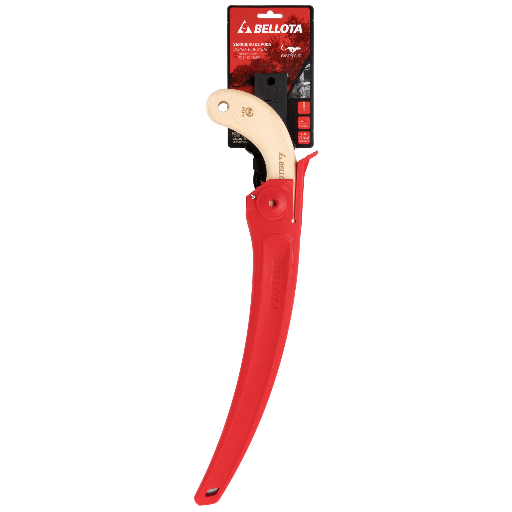 Serrucho Guepardo con hoja curva de 13" y mango de maderacurvo. Incluye funda / 454MC13