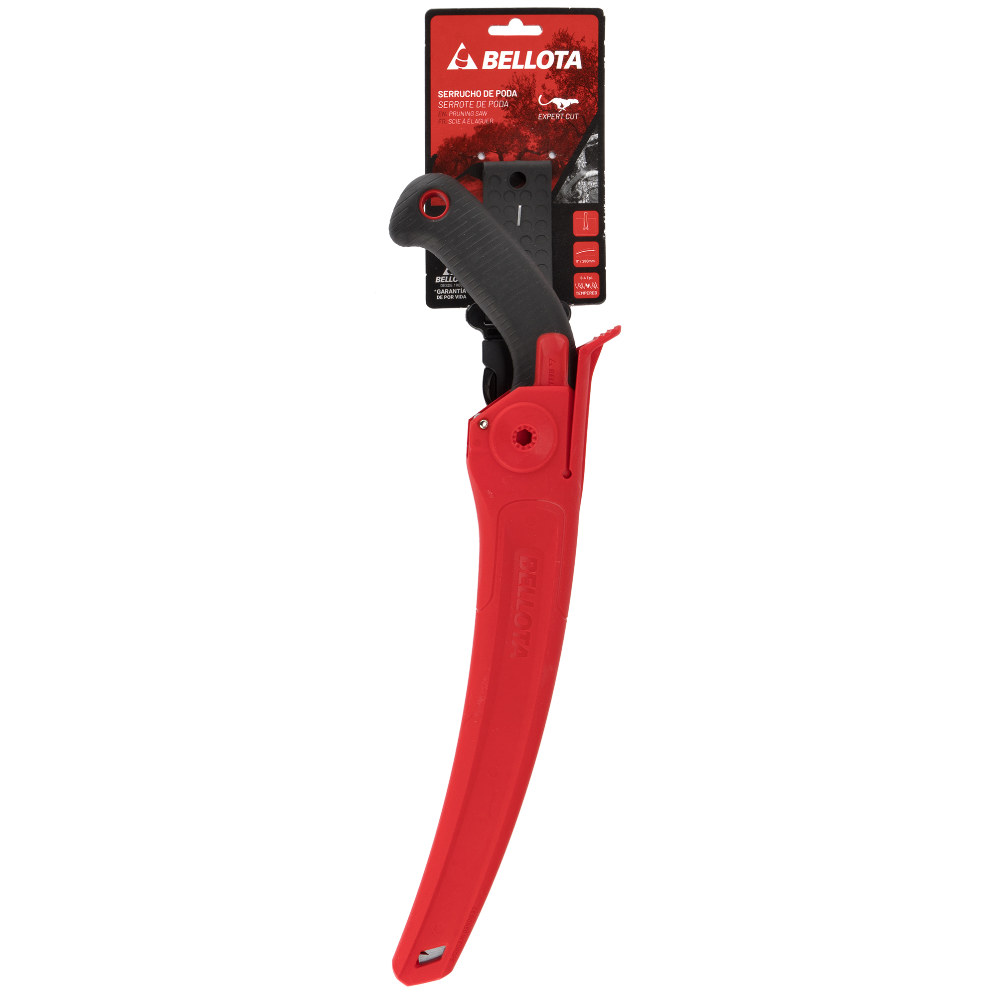 Serrucho Guepardo con hoja curva de 11" y mango de bimaterial recto. Incluye funda / 454BIMR11