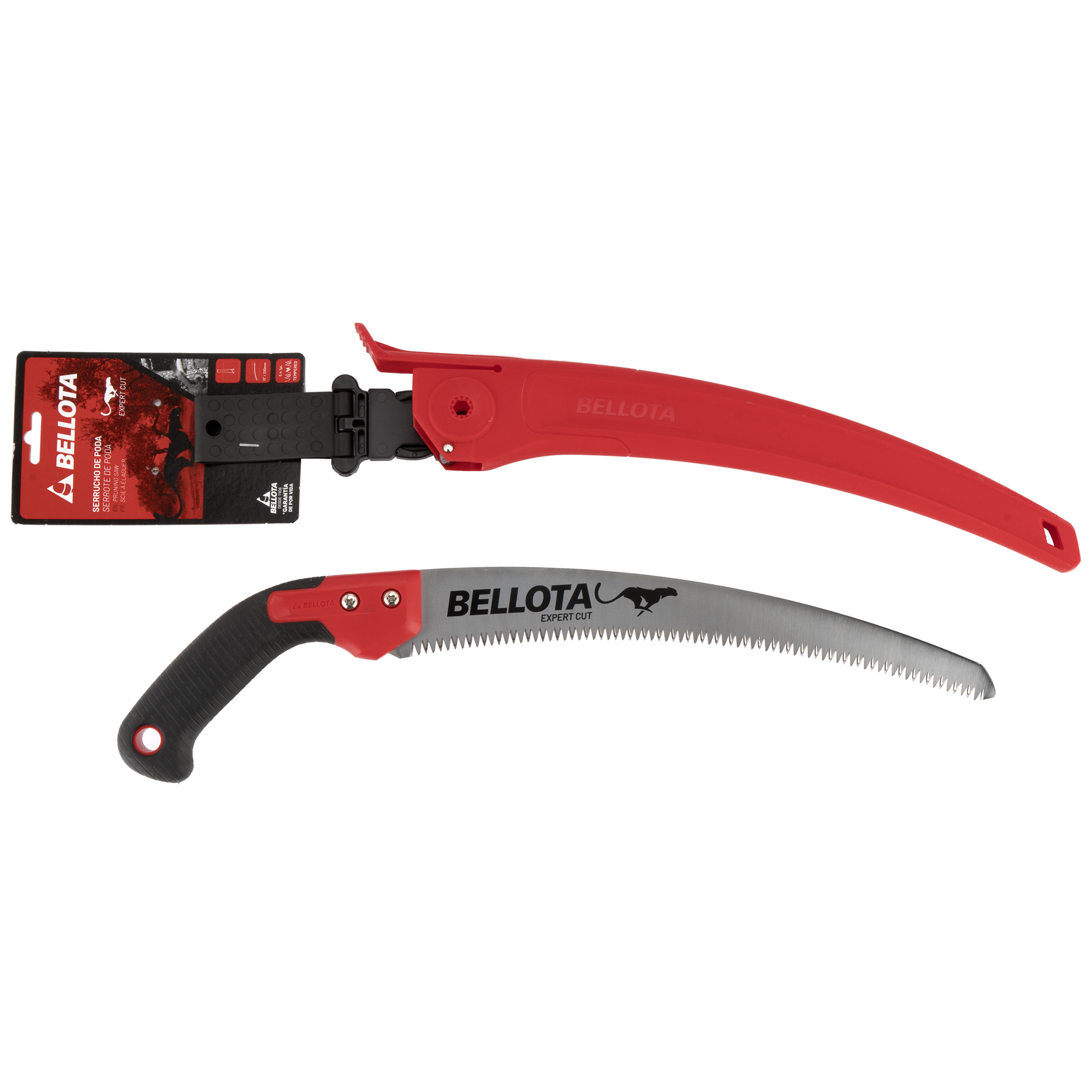 Serrucho Guepardo con hoja curva de 13" y mango de bimaterial recto. Incluye funda / 454BIMR13